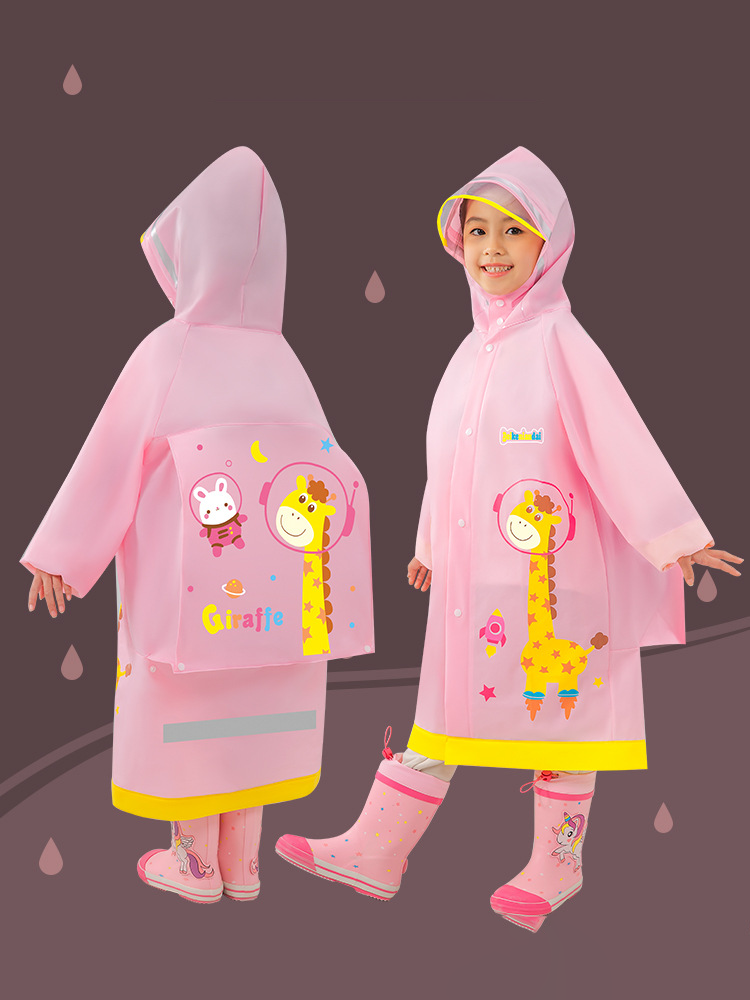 Multi functional children's raincoat with hat easy to cope with changing weather conditions