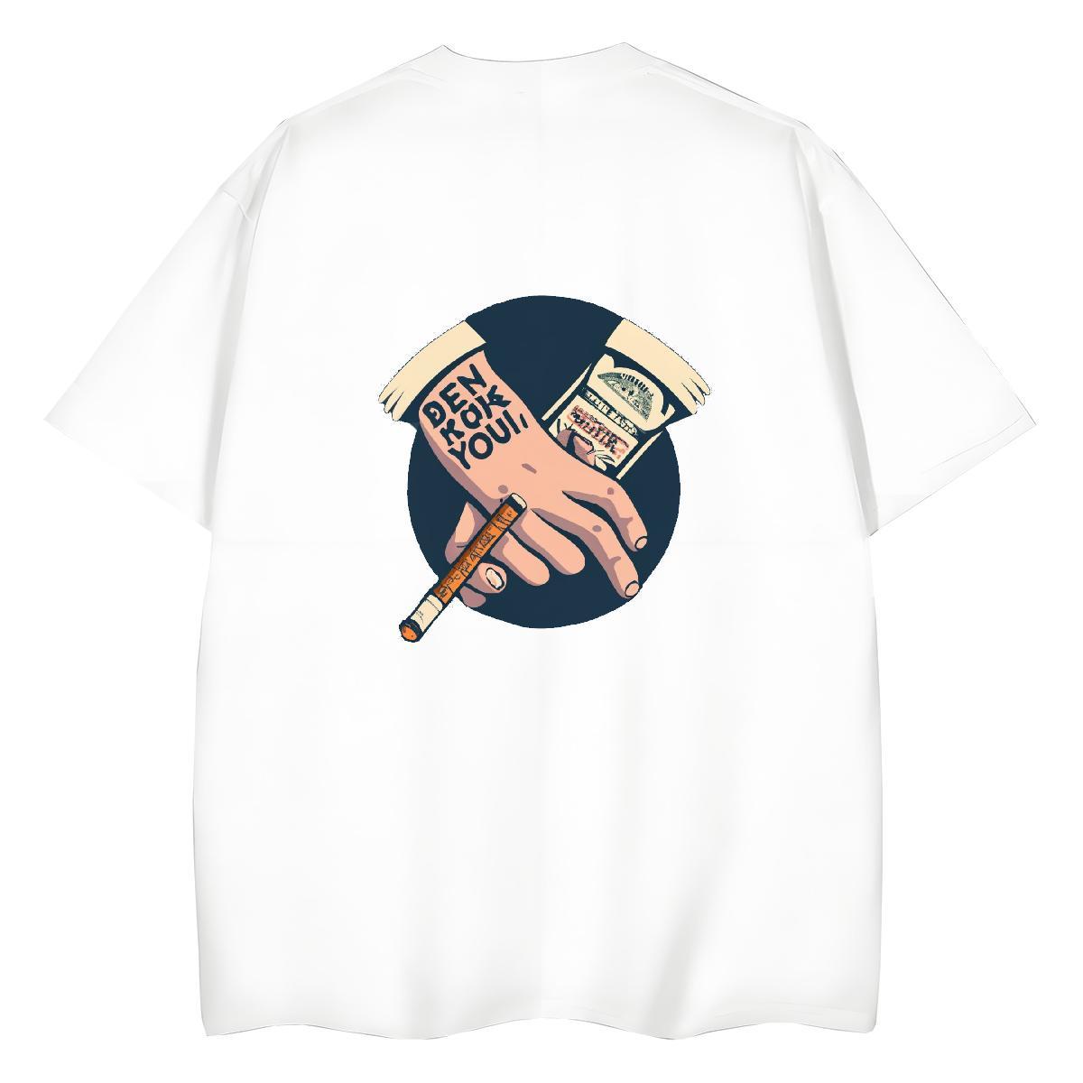 Classic Women T Shirts 230g Pure Cotton Breathable Crew Neck Casual skull Lady T shirt High quality Cartoon Anime Tops