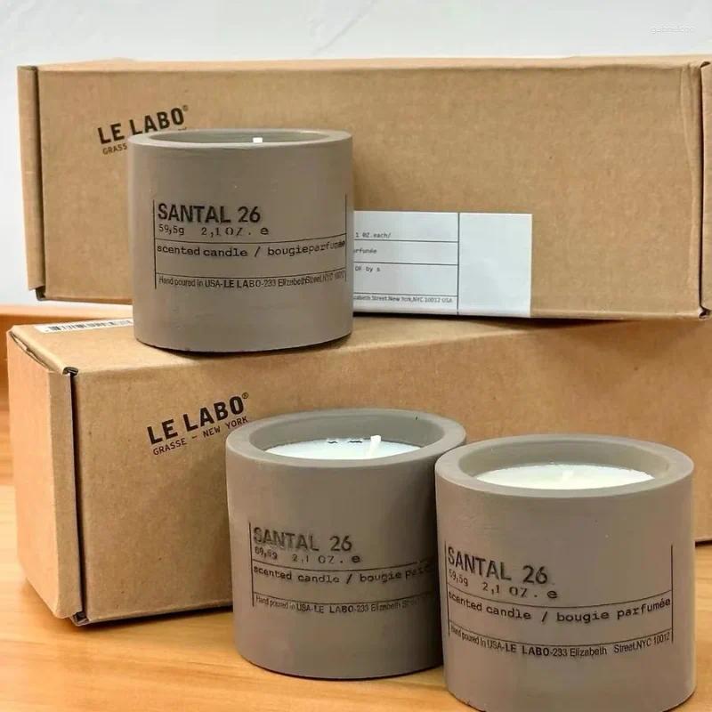 Candles 3pcs Laboratory Mini Concrete Scented Candle Set Delicate Sandalwood No. 26 Taste Aromatherapy Industrial Trend Gift w250411