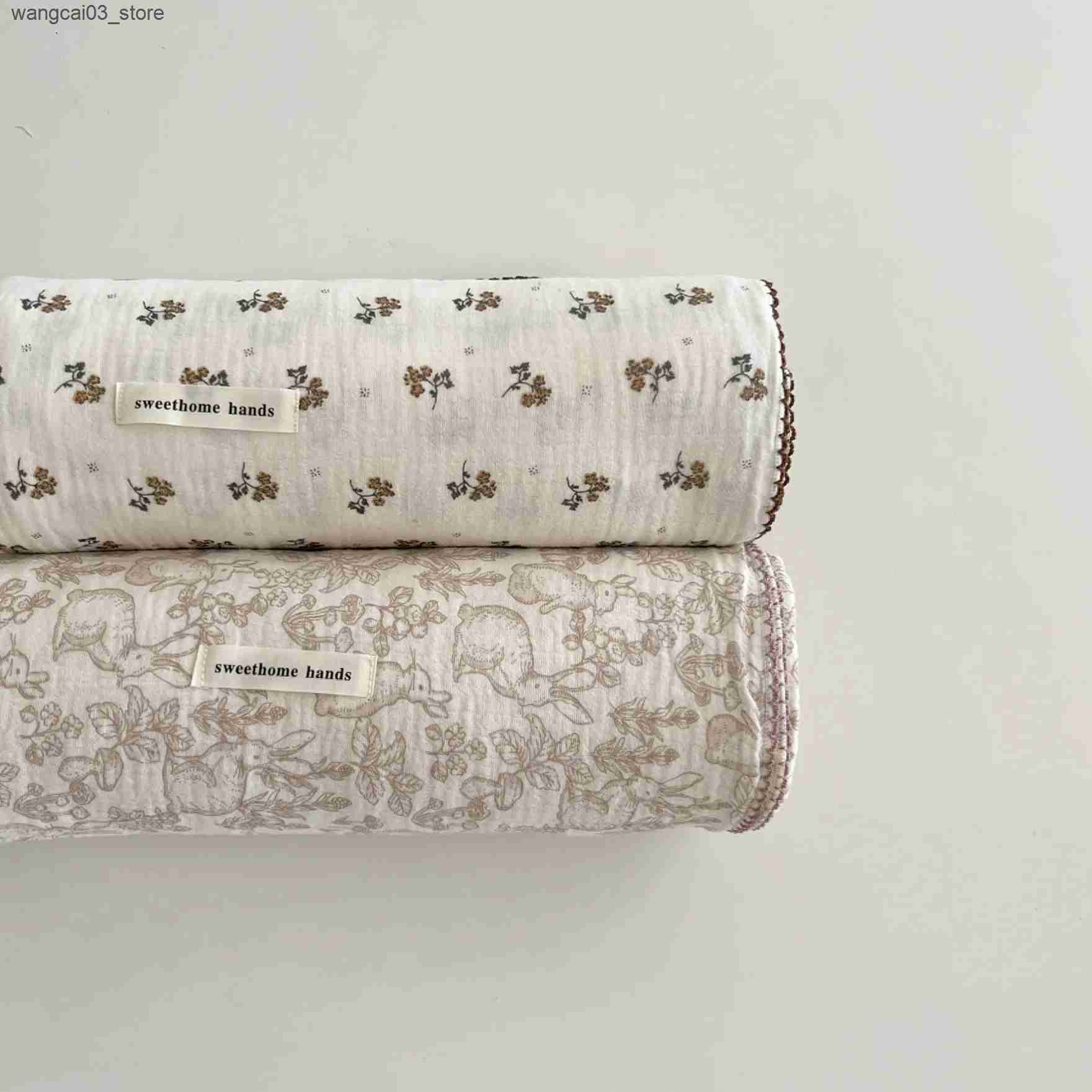 Blankets Swaddling Summer Baby Blanket Newborn Muslin Swaddle Blankets Boy Girl Cotton Baby Receiving Blanket Toddler Sleeping Cover Crib Quilt L24091