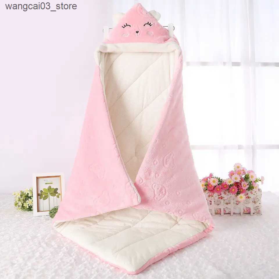 Blankets Swaddling Thicken Cotton Delivery Room Newborn Swaddle Boys Girls Baby Universal Wrap Towel Autumn Winter Thickened Children Warm Blanket L24