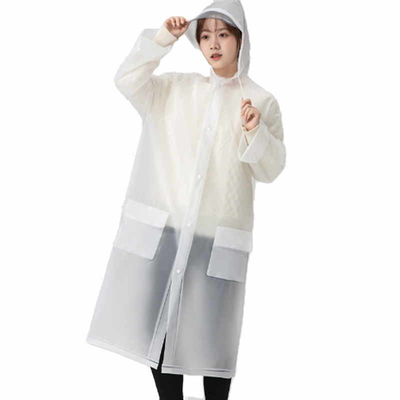 Adult raincoat reinforced with durable sewing technology