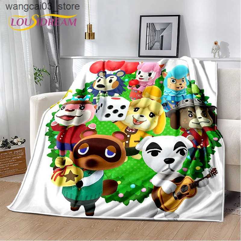 Blankets Swaddling Cartoon Animal Crossing New Horizons BlanketSoft Throw Blanket for Home Bedroom Bed Sofa Picnic Travel Office Cover Blanket Kid L24