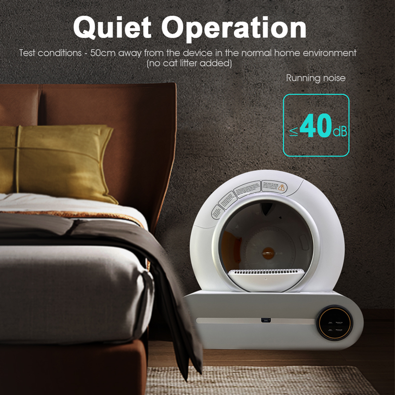New fashion design low noise app wifi touch control Intelligent electric self cleaning smart automatic cat litter box