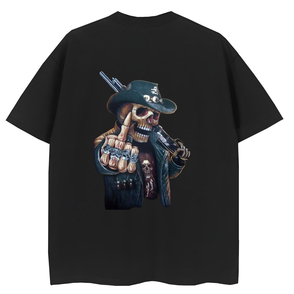 Classic T Shirt For Woman 230g Cotton Round Neck Short Sleeve Street Casual skull Couples T Shirts Free Shipping DIY Anime Printed Tshirts