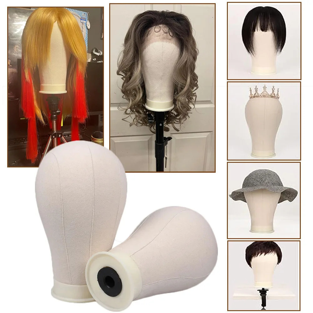 21 inch 23 inch wig head mannequin head with wig stand mannequin canvas head for wig production display 241010