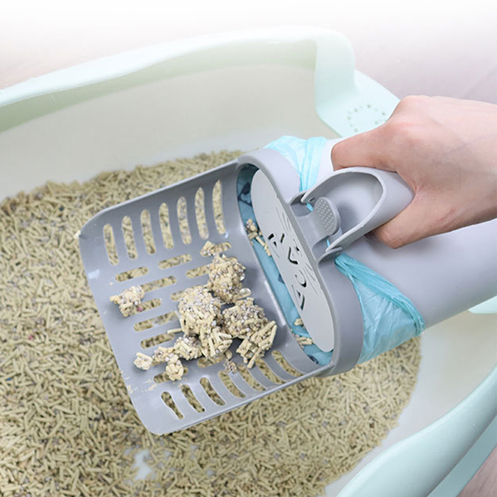 New Cat Litter Shovel Scoop with Refill Bag For Pet Filter Clean Toilet Garbage Picker Cat Supplies Cat Litter Box Self Cleaning