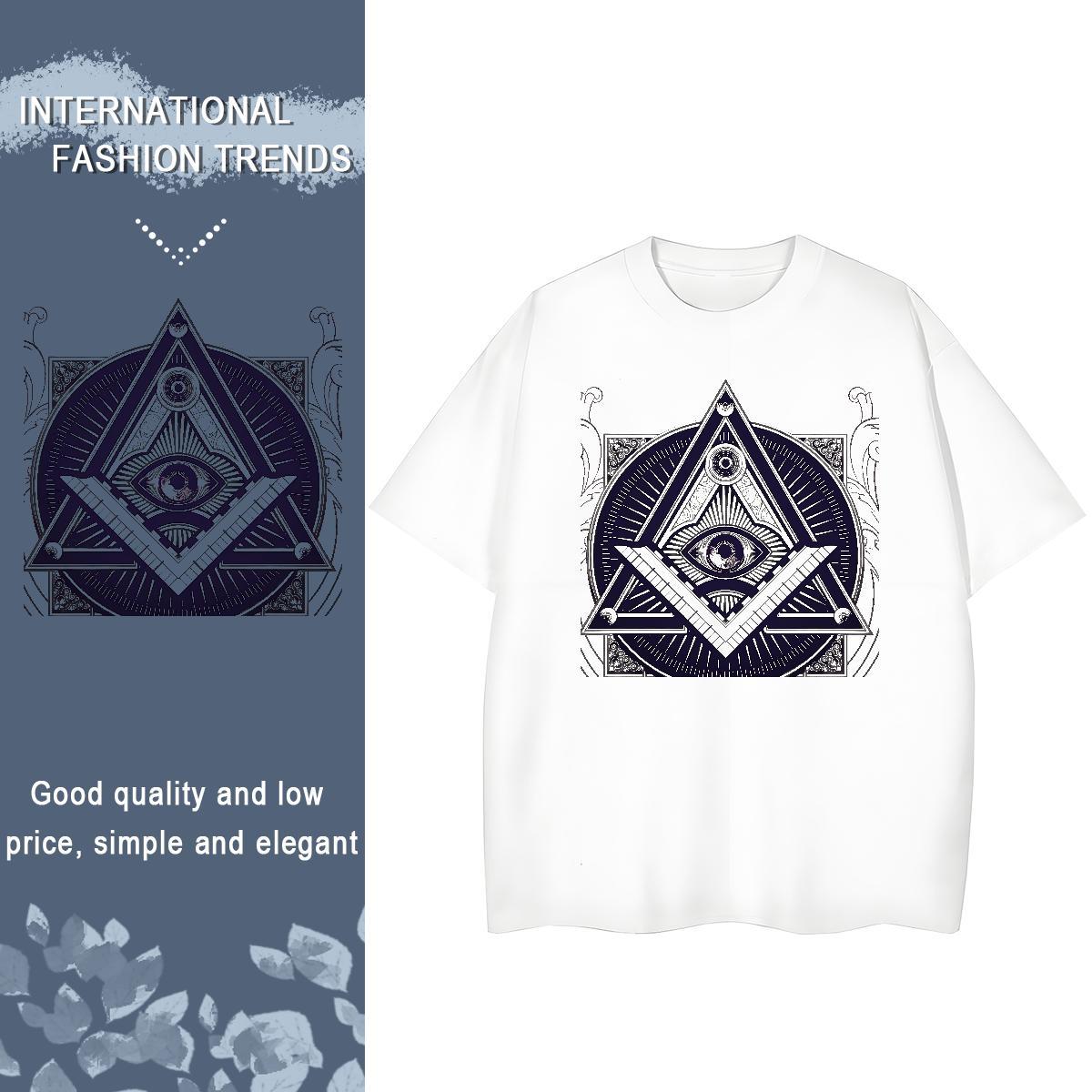 2024 DIY Woman T Shirts 230g Pure Cotton Short Sleeve O-Neck Street Wear eye of the devil Womens Tshirts Loose fit Plus Size Cartoon Tee Shirt