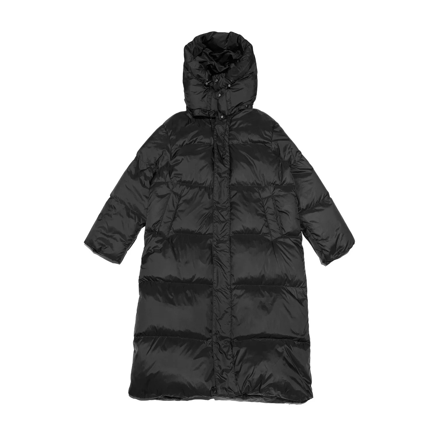 UMI MAO Yamamoto Dark 90 White Duck Down Jacket Thick Warm Down Jacket Large Quilt Long Hooded Womens Coat Y2K 241009