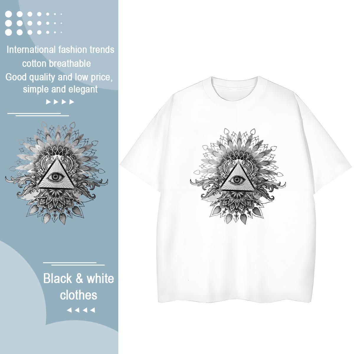 Factory Direct T shirt 230g 100% Cotton Breathable Crew Neck Sport eye of the devil Women Tshirts Free Shipping Oversized Tees Shirts