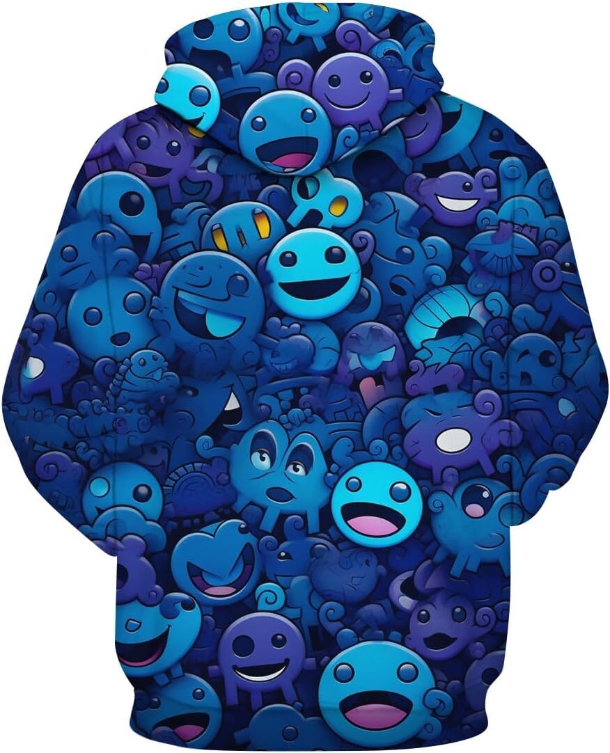 Hoodie for Mens Womens Mens Coloful Graffiti Hoodies Novelty Graphic Hip-Hop Sweatshirt 3D Printed Pullover Graphic Hoodies sweatshirt Pullover Long S