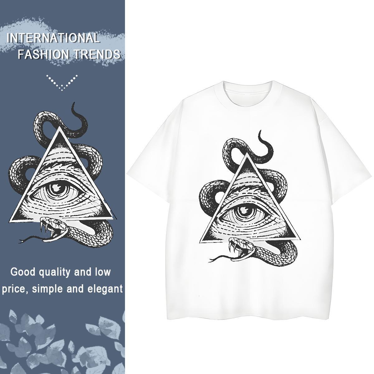 TOP Quality Women T Shirts 230g 100% Cotton Breathable Casual Beach eye of the devil Lady T shirt Designer Nice Cartoon Floral Printing Clothes