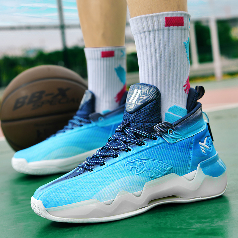 Luxury Brand Blue Basketball Shoes For Men Non-slip High Top Platform Sneakers Man Outdoor Professional Men's Training Shoes