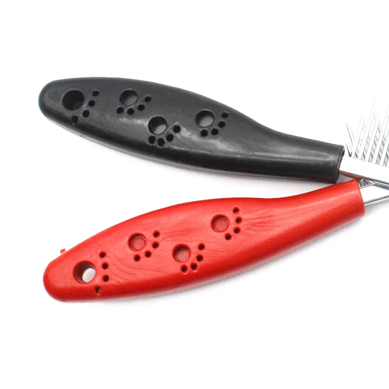 Stainless Steel Dog Comb Pet Hair Removal Shedding Pin Long and Short Tooth Steel Needle Dog Comb for Cat Cleaning Grooming Tool