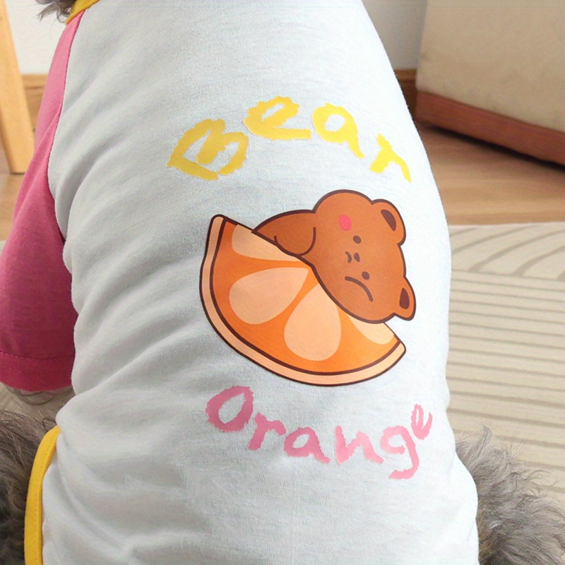Dog Anti-hair Clothing Spring/Summer Thin Cat Cute Shirt Cartoon Dinosaur Fresh Small Dog Teddy Pet