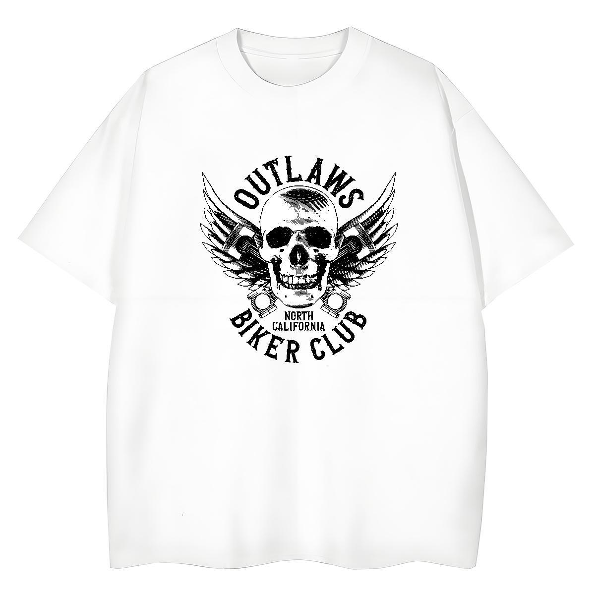 Fashion T-Shirts for Women 230g 100% Cotton Breathable Soft Casual Sport skull Tshirt for Man Woman Loose fit DIY Printed Wear