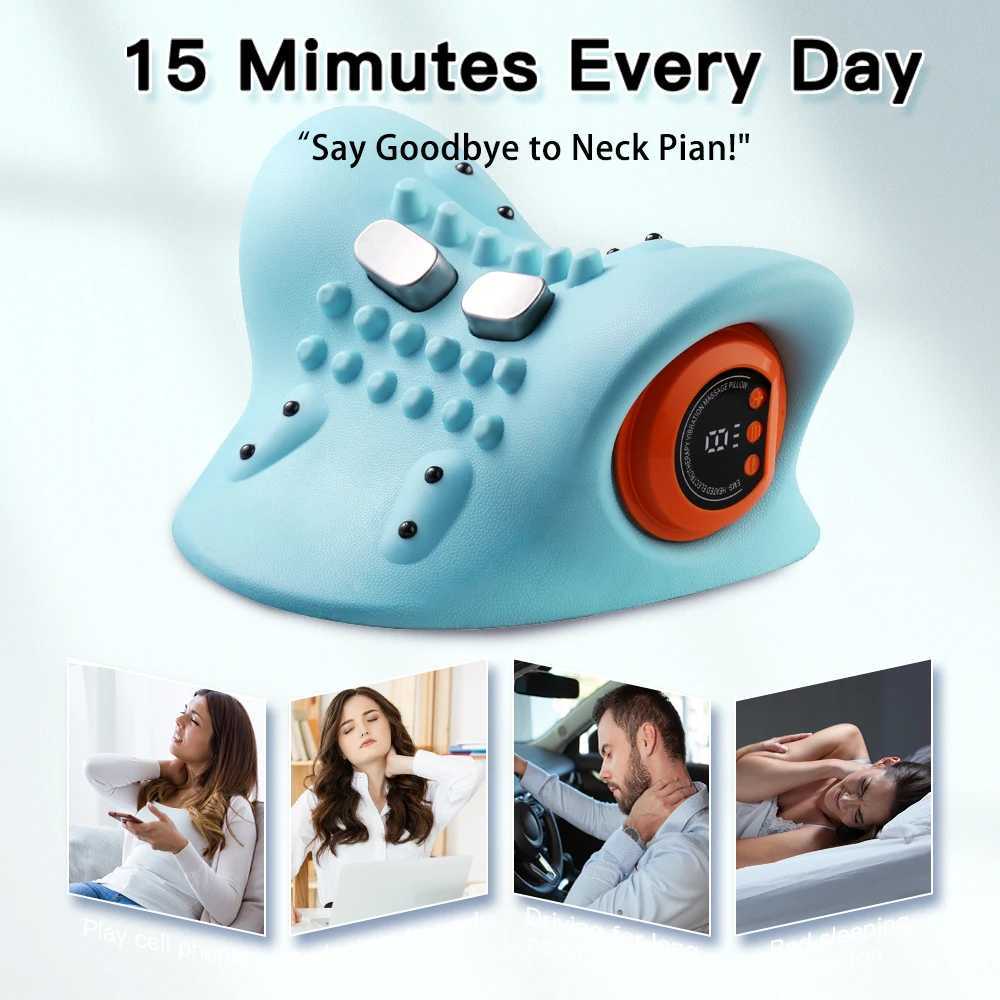 EMS Electric Neck Massager Cervical Point Massage Pillow Massager Relaxing Pillow Massager Hot Compression Neck Care Massage Pain Relief W240819