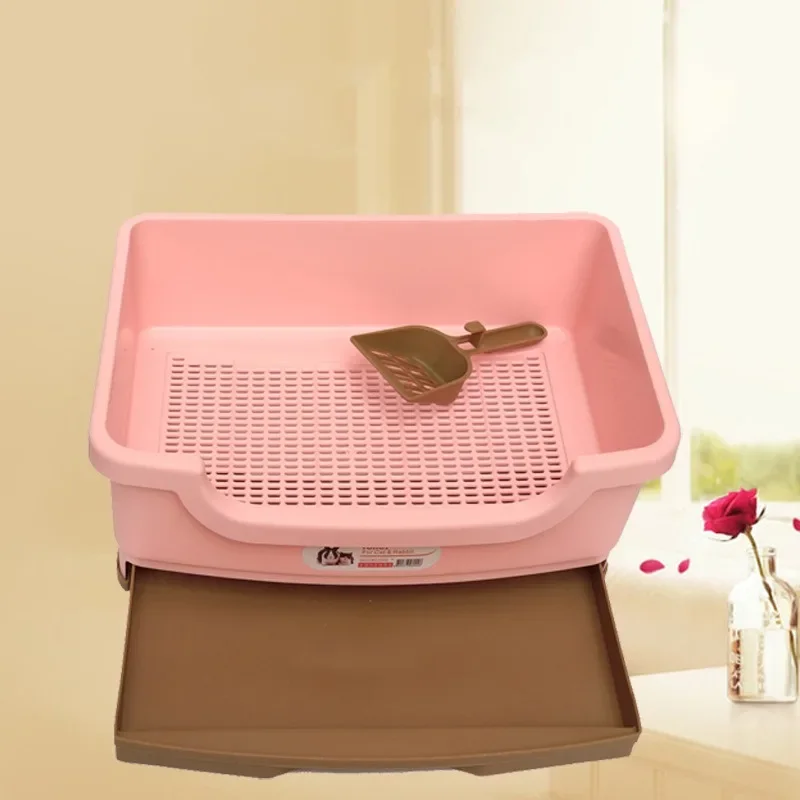 Drawer Style Pet Trainer Tray Cat Litter Box Anti-Splashing Kitten Dog Rabbit Plastic Toilet Bedpan Cleaning Supplies Cat Bedpan