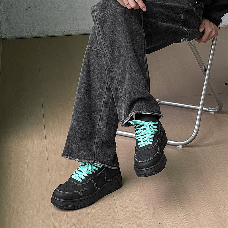 Designer 2024 Autumn/Winter New Black Warrior Solid Color Low Cut Sports Skateboarding Casual Couple's Thick Soled Tall Board Shoes