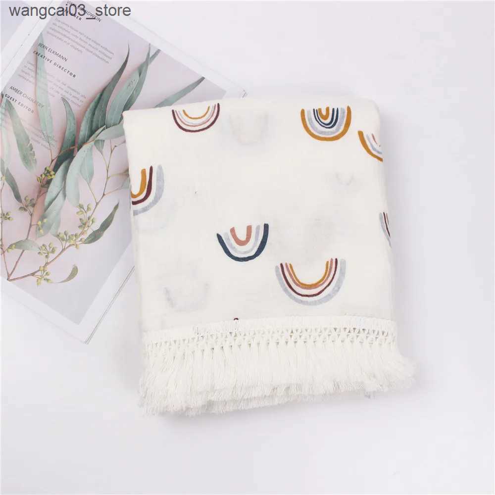 Blankets Swaddling 100% Cotton Baby Blankets Newborn for Boys Girls Muslin Swaddle Blankets Flower Print Bedding Quilt Swaddle L240910