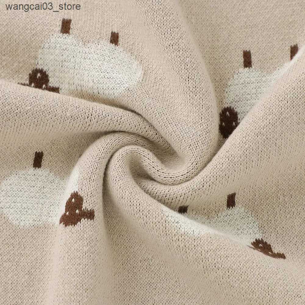 Blankets Swaddling Baby Blankets Newborn Swaddle Wrap 100*80 CM Cotton Knitted Infant Kids Stroller Bedding Quilt Super Soft Childrens Accessories L24