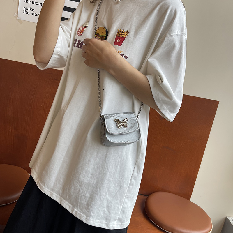 Casual Small for Women Summer New Mini Lipstick Slant Cross This Year's Fashion Butterfly Chain Shoulder Bag