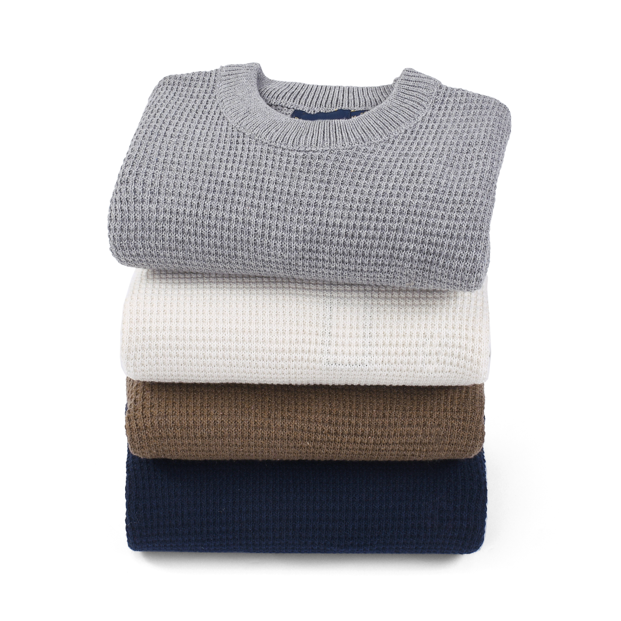 Men's Sweaters Round Neck Men Classic Sweater Knitted Cotton Embroidered Casual Warmth Sweatshirt Pullover Asian Size