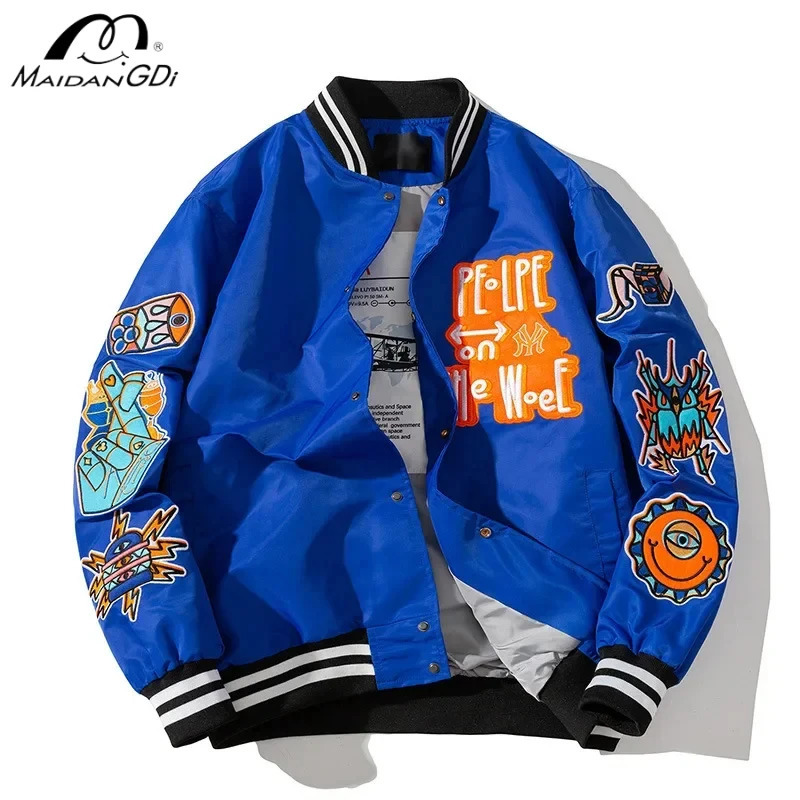 American Hip Hop Street Dance Baseball Uniform Spring Thin Couple Casual Jacket Trend 241011