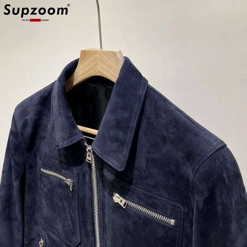 Supzoom Arrival Autumn And Winter Lapel Velvet Loose Casual Retro Sheepskin Leather Bf Style Handsome Warm Jackets Men Coat 241011