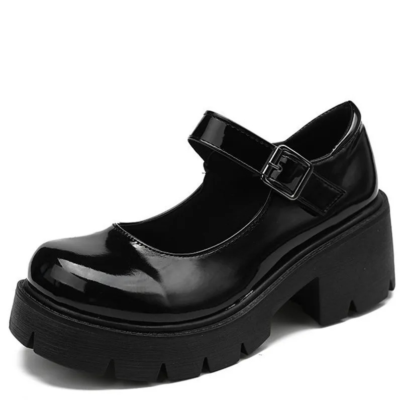 Lolita Shoes Womens Japanese Mary Jane Shoes Womens Retro Student JK Uniform High Heels Platform Shoes Role Playing Plus Size 241007