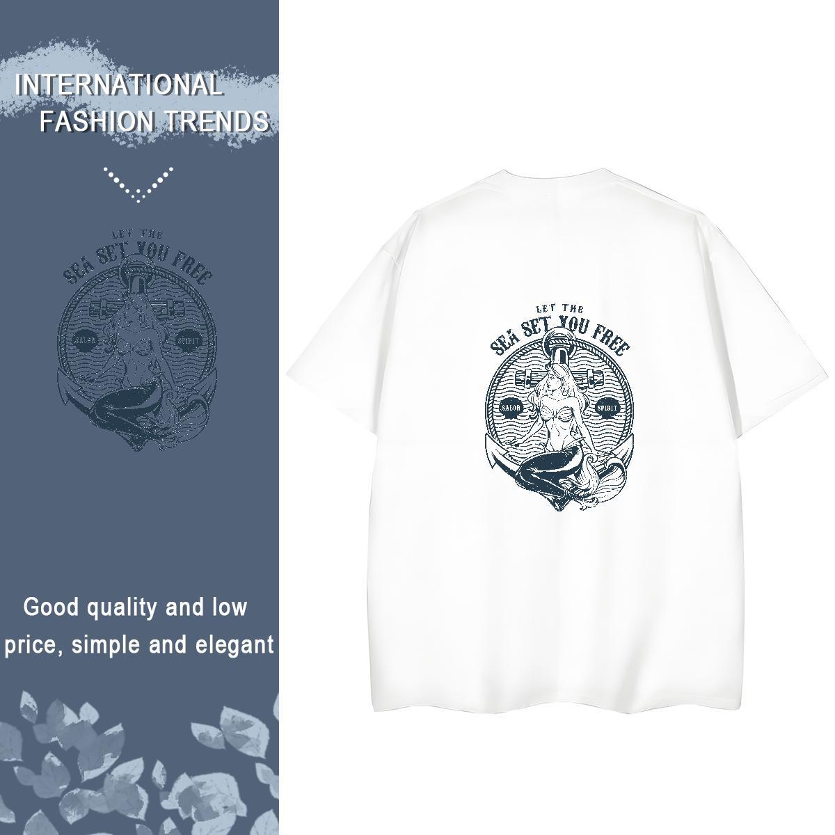 Brand T Shirts Women 100% Cotton 230g Breathable Short Sleeve Daily Outfit character Woman Tshirt Soft Custom Printing Tops Tees