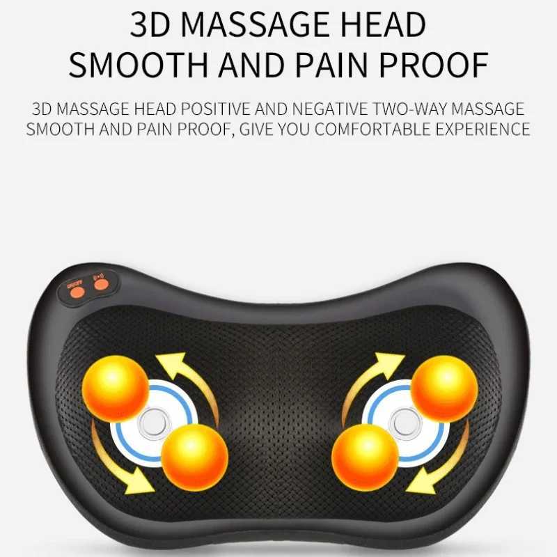 Finger pressure neck massager neck massager neck massager heated car pillow back massager pain relief vibration head Cervical pillow W240819
