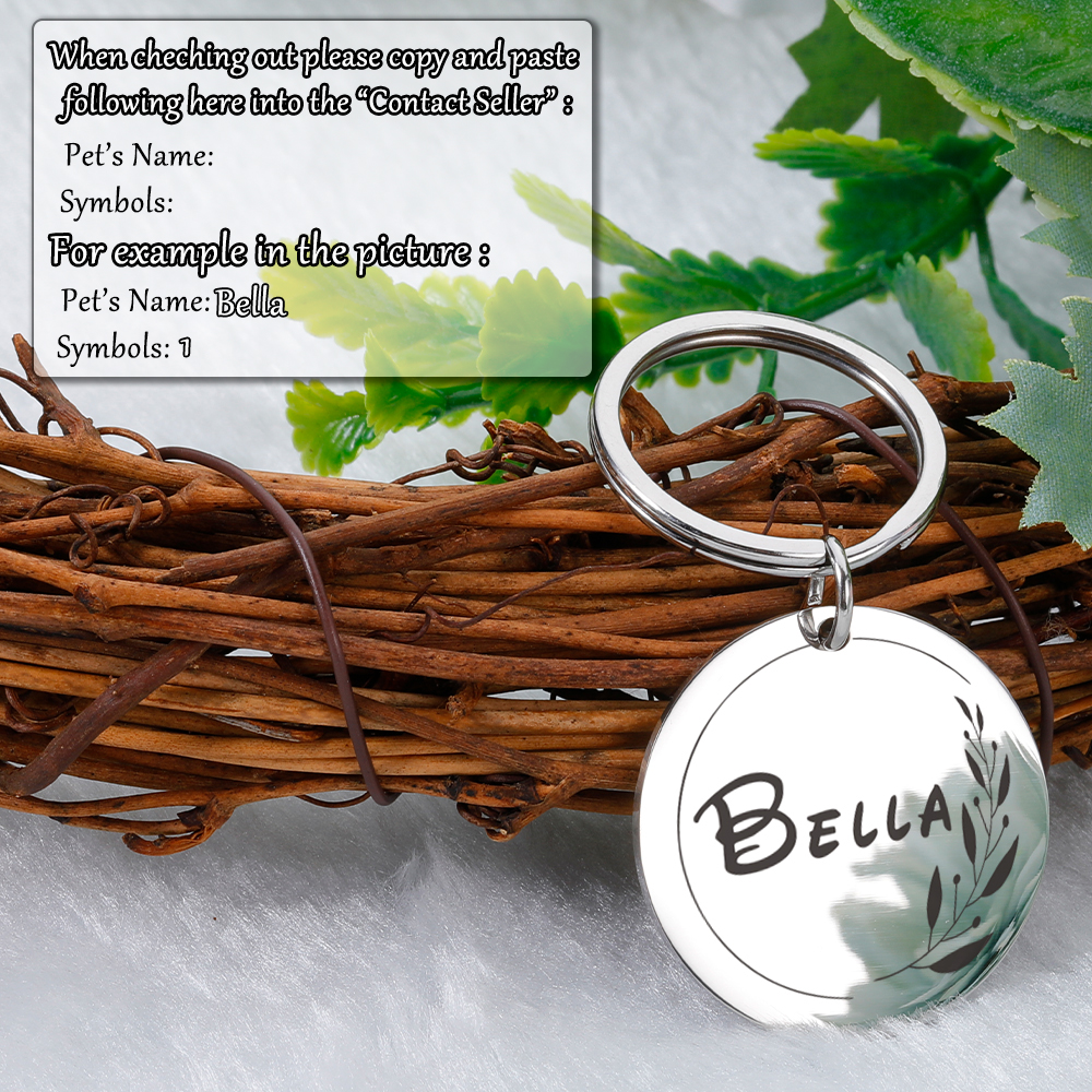 Personalized Dog Pet ID Tags Engraved Puppy Kitten Name Number Address Collar Tag Anti-lost Mirror Plate Pendant Pet Accessories