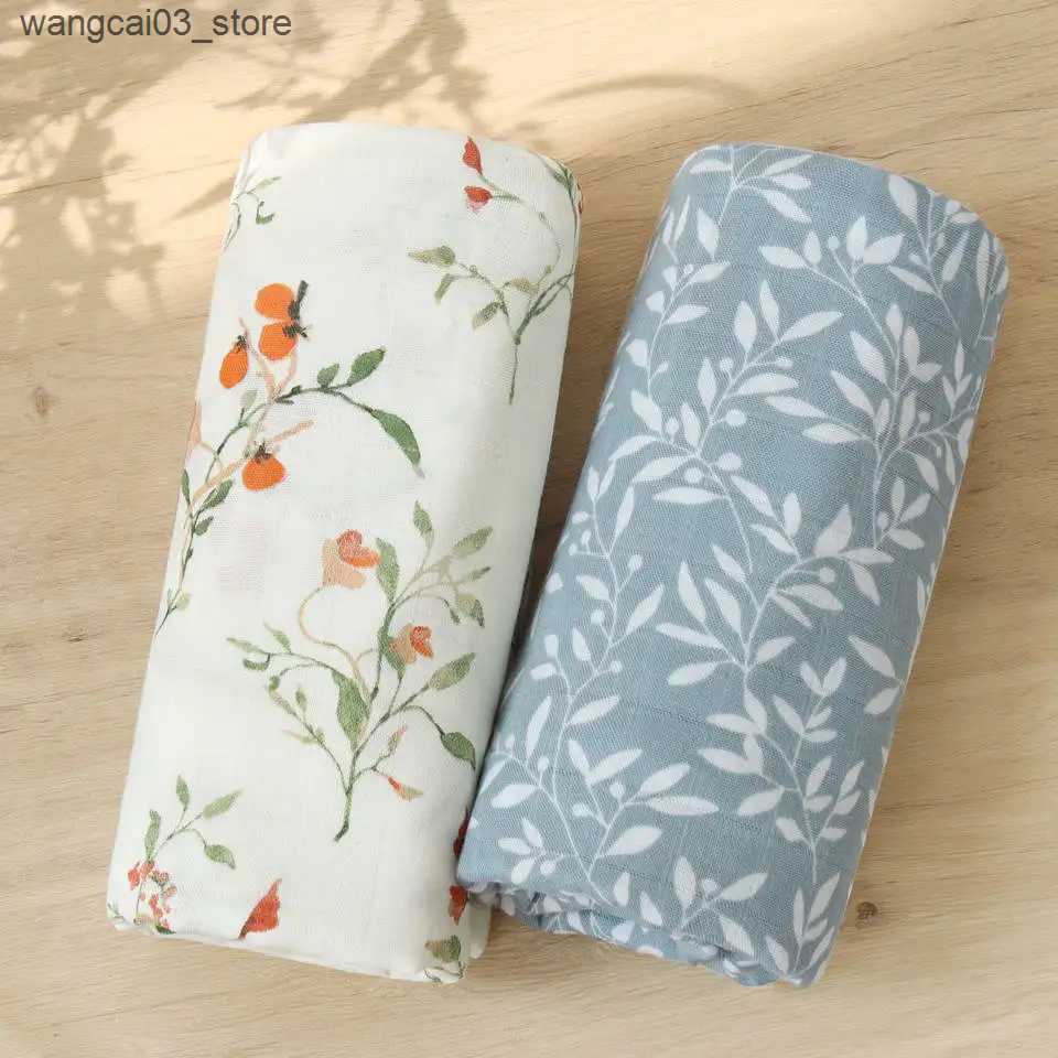 Blankets Swaddling Teddy Bear Muslin Swaddle Baby Blanket Super Soft 70% Bamboo 30% Organic Cotton 2 Layers Infant Baby Swaddle Wrap Blanket L240910