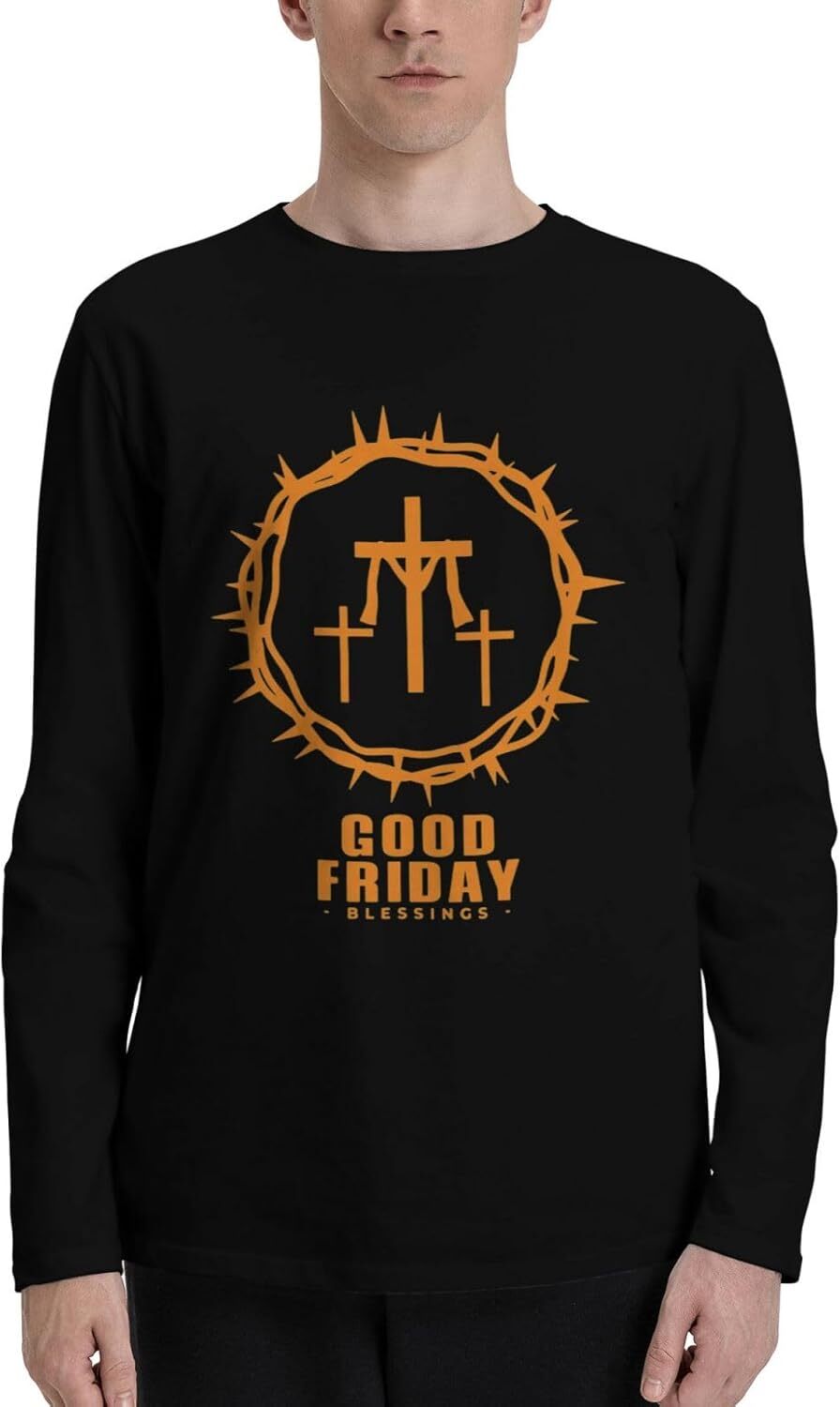 Long Sleeve Shirts for Men sweatshirt Religious Christian Faith Jesus T-Shirt Long Sleeve Tshirt Men's Woman Round Neck