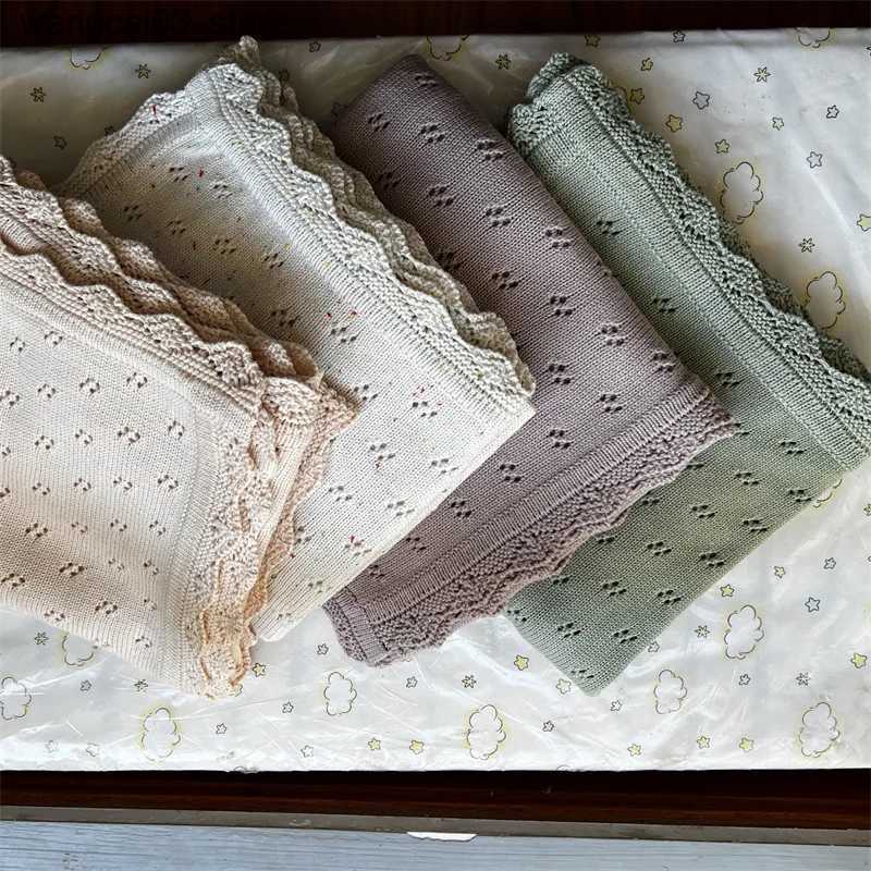 Blankets Swaddling Knitted Baby Blanket Summer Newborn Swaddle Wrap Baby Receiving Blankets 100% Cotton Soft Boy Girl Infant Crib Sleeping Blanket L24