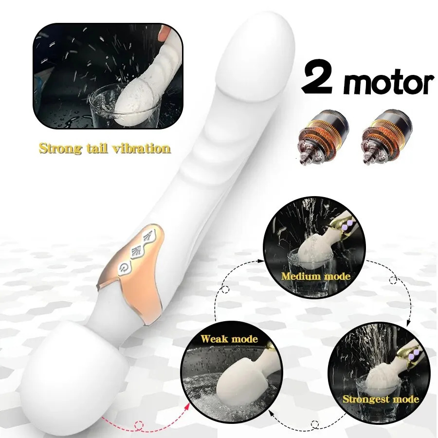 LICKLIP dual head powerful clitoral vibrator female AV wand massager penis Gspot orgasmic stimulator 241009