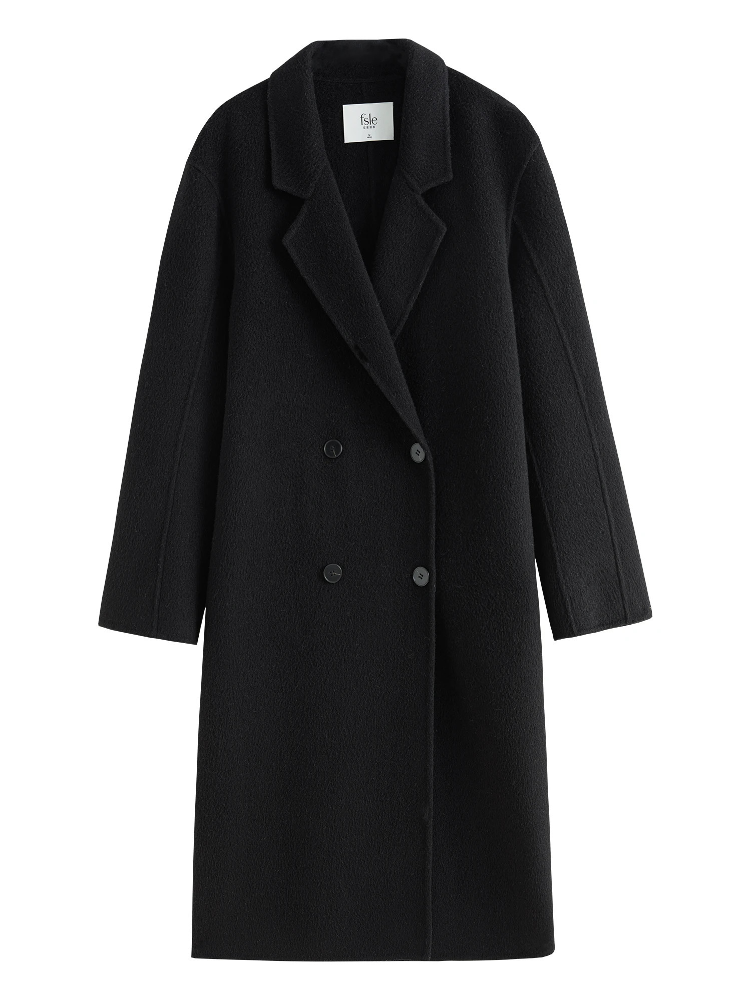 FSLE Womens Doublefaced Woolen Coat 2024 Winter Vintage Style Alpaca Wool Versatile Casual Thick For Women 24FS14216 240930