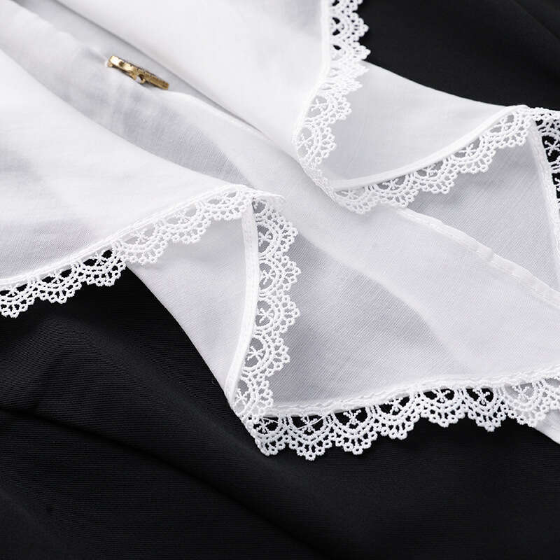 Xiaoxiangfeng Dress Autumn 2024 New Product Exquisite Lace Collar Reduced Age Cover High Waist A-line Skirt