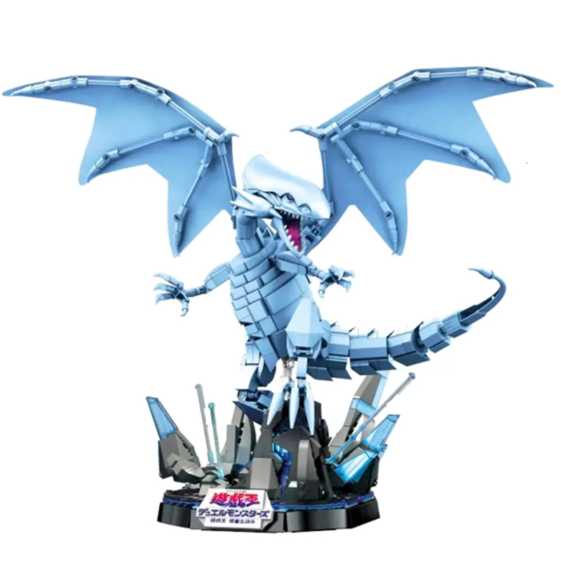 Movie Blue Eyes White Dragon Assembled Building Bloc Trendy Toy Model Desktop Ornaments Boys Holiday Children Birthday Gift