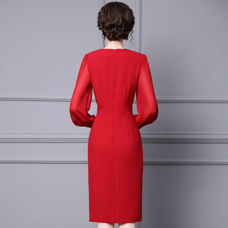 childrens new 2024 autumn fashion dress temperament long sleeved black French style puff skirt