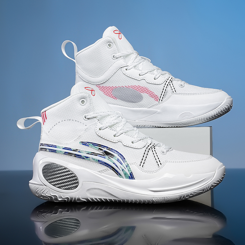 Actual combat basketball shoes male youth student running shoes springback high-top sports shoes wear-resistant non-slip