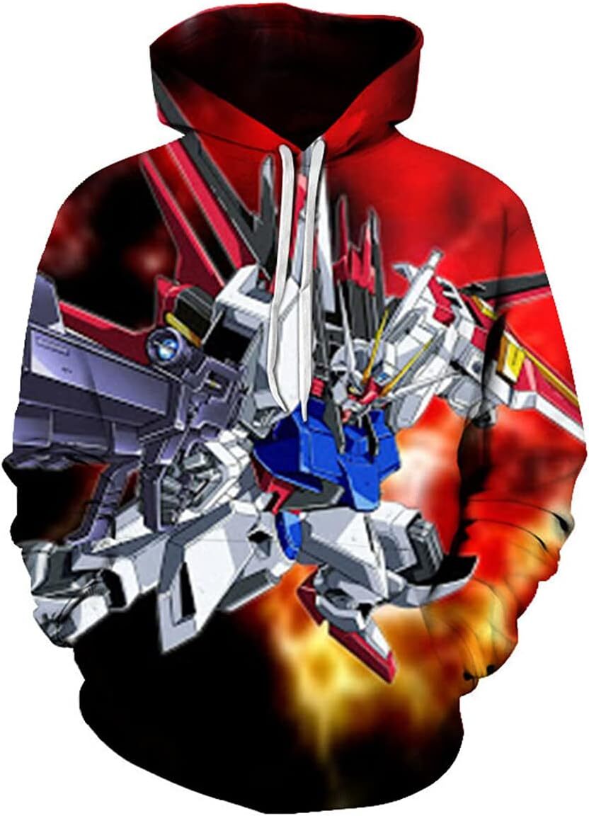 Hoodie for Mens Womens Men Women Anime Gundam 3D Print Pullover Hoodie Sweatshirt with Front Pocket Graphic trend