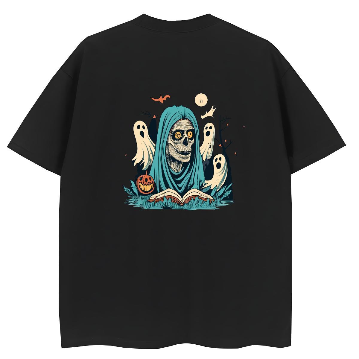 Fashion Casual Womens T Shirts 230g Pure Cotton Short Sleeve O-Neck Sport skull Womens Tshirts Unisex DIY Anime Printed Tops Shirt