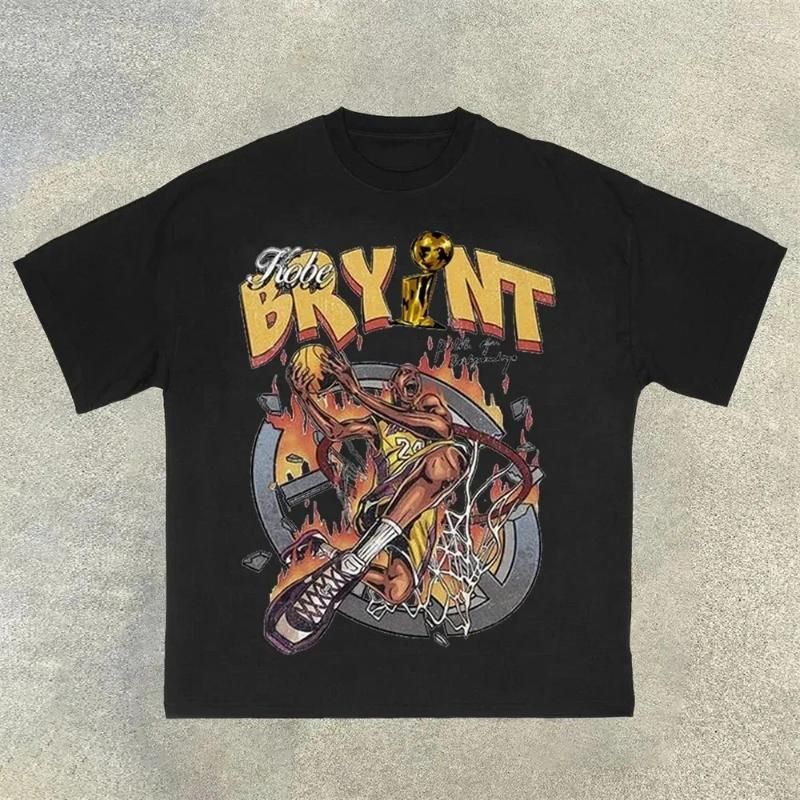 Mens T-Shirts T Shirts Summer Basketball T-Shirt Sports Style Short Sleeve Cotton Print Loose And Womens Street Hip Hop Clothing Tops Otd0Q