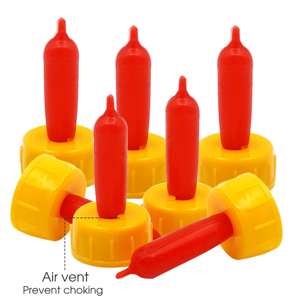 10PC Soft Rubber Nipple Farm Poultry Livestock Sprite Coke Bottle Milk Drink Pacifier for Sheep Goat Lamb Livestock Feeding Tool