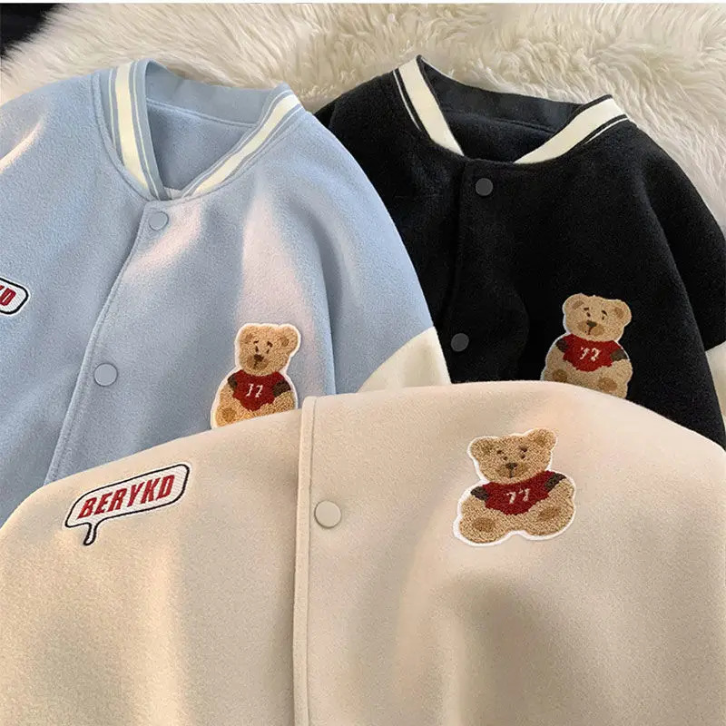 Autumn jacket baseball uniform for women ins trendy spring and autumn n niche loose Korean style student longsleeved top 241011