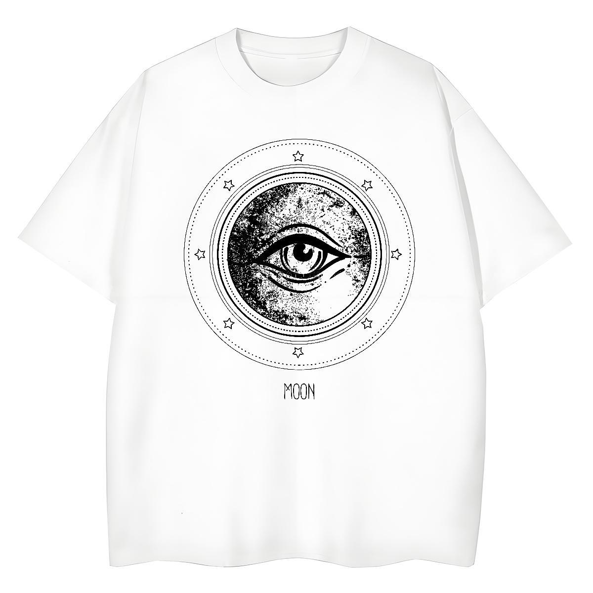 Classic T-Shirts for Women 230g 100% Cotton Round Neck Short Sleeve Street Casual eye of the devil Womens Tshirts Loose Customized Tops Tees