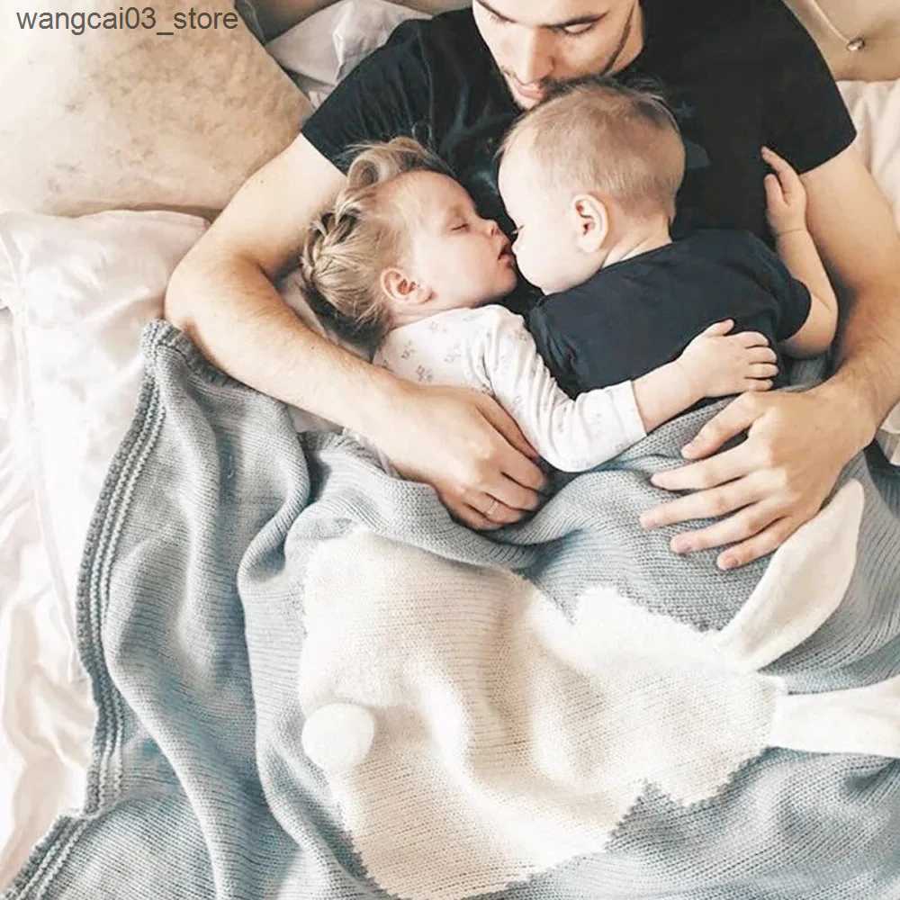 Blankets Swaddling Custom Name Newborn Baby Blanket Swaddle Baby Wrap Knitted Blanket For Kid Rabbit Cartoon Plaid Infant Toddler Bedding Swaddling L2