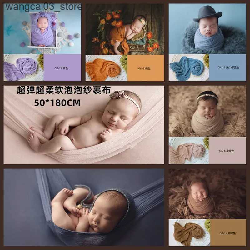 Blankets Swaddling Newborn Photography Props Wrap Blanket Soft Cotton Swaddling Baby Shoot Backdrop L240910